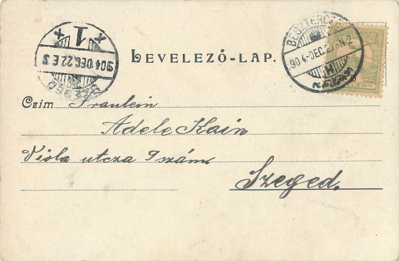 Christmas winter seasonal greetings cherubs angels heads chromolithograph 1904