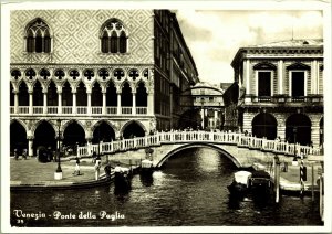 RPPC Bridge of Straw Venice Italy Real Photo Postcard