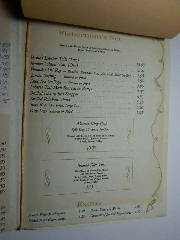 Vintage 60s Ed's Steak House Restaurant Menu Bedford Pennsylvania