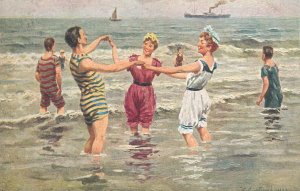 Bathers 1913 Netherlands artist postcard