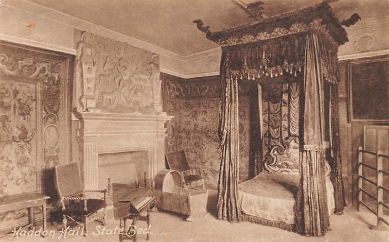 Haddon Hall State Bed Interior View Hippostcard