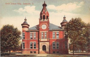 J33/ Zanesville Ohio Postcard c1910 Grant School Building 315