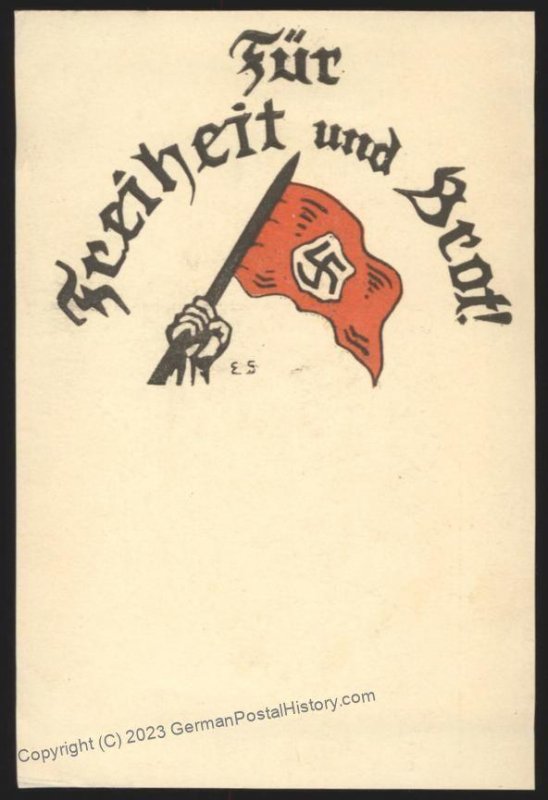 3rd Reich Germany NSDAP Vote Propaganda Card 112455