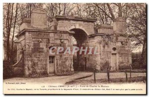 Chateau d & # 39Anet Old Postcard Gate of Charles bad