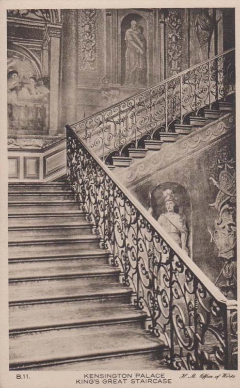 Kensington Palace London King Kings Great Stairs Staircase Old Antique Postcard