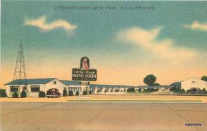 1940s Route 66 Little King's Hotel Court Joplin Missouri MWM postcard 11941