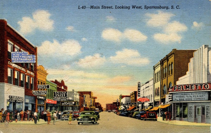 SC - Spartanburg. Main St looking West