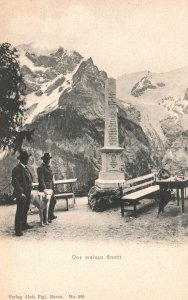 Vintage Postcard 1900's Der Weisse Knott Monument Stilfserjoch Strasse Italy IT