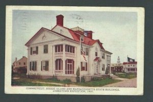 1907 Post Card Jamestown Expo 1907 Connecticut Rhode Island Massachusetts-----