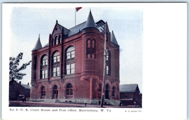 MARTINSBURG, West Virginia  WV   U.S. COURT HOUSE & Post Office  c1900s Postcard