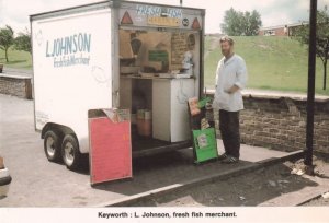 Keyworth Nottingham Fresh Fish Merchant Van Trader Postcard