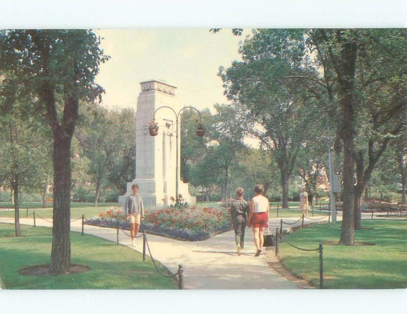 Unused Pre-1980 WAR MONUMENT AT PARK Regina Saskatchewan SK c7335