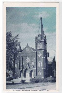 St Johns Lutheran Church Buckley Illinois postcard