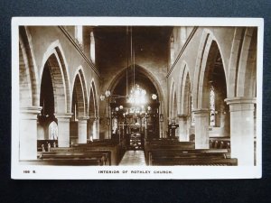 Leicestershire ROTHLEY St Mary & St John Church INTERIOR c1916 RP Postcard