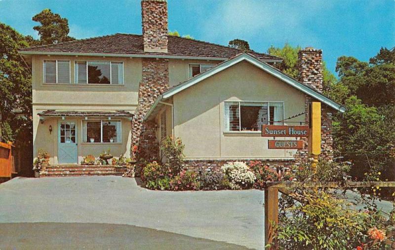 Carmel By The Sea California Sunset House Street View Vintage Postcard K52655