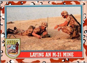 Military 1991 Topps Dessert Storm Card Laying An M-21 Mine sk21307