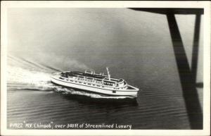 Ferry Boat MV Chinook Birdseye View Real Photo Postcard