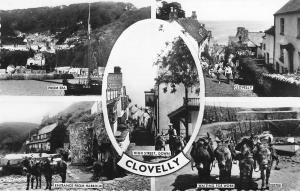 uk3665 clovelly ship devon donkey real photo uk