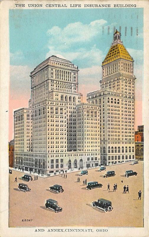 Cincinnati Ohio 1929 Postcard Union Central Life Insurance Building & Annex 