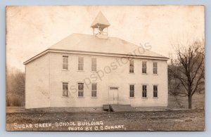 J87/ Sugar Creek Tuscarawas Ohio RPPC Postcard c1910 School House 682