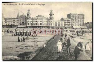 Old Postcard Blankenberghe Kursaal Casino and the Beach