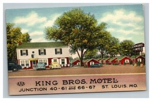Vintage 1940's Advertising Postcard King Brothers Motel St. Louis Missouri