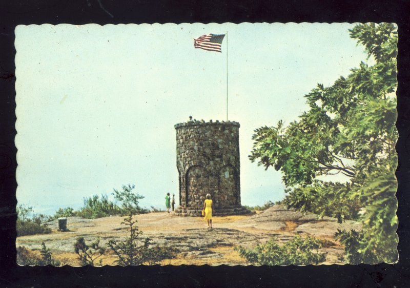 Camden, Maine/ME Postcard, View Of Observation Tower On Mt. Battie