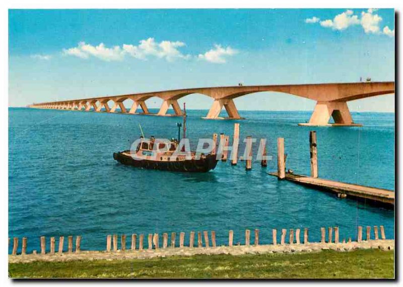 Postcard Modern Zeelandbrug Verbinding Noord Beveland Schouwen Duiveland