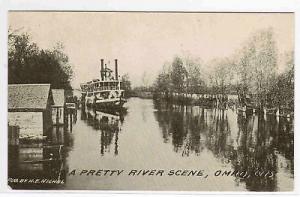 River Steamer Omro Wisconsin 1910c postcard
