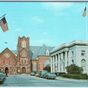 c1960s Pittsfield, Mass. Downtown First Methodist ME Church City Hall PC MA A240