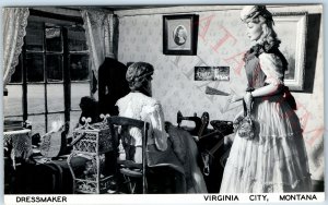 c1950s Virginia City MT RPPC Dressmaker Real Photo Dress Shop Victorian Sew A164