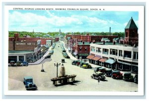 c1920's Central Avenue Looking South Showing Franklin Square Dover NH Postcard 