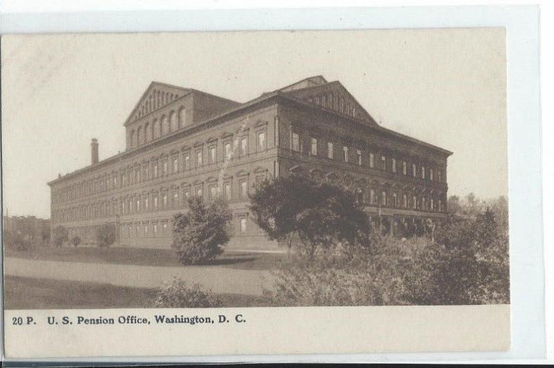 Vintage Rare Postcard U S Pension Office Washington DC Foster & Reynolds  # 26