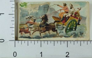 Victorian Trade Card Post-Wagon India Team Of Horses Men British F68