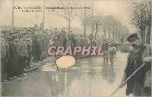 Postcard Old Ivry sur Seine Floods January 1910 Rue de Seine