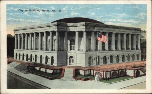 Macon Georgia GA City Auditorium Vintage Postcard