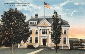 Phi Kappa Sigma Fraternity House, U.V. of M, Orono, Maine 1910s Vintage Postcard