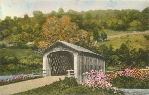 Postcard Vermont Dorset Old Covered Bridge Albertype hand colored 23-9227