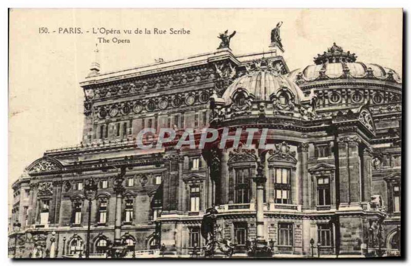 Old Postcard Paris L & # 39Opera seen the Rue Scribe