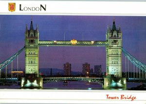 Tower Bridge Postcard London England Postmarked 2002