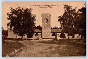 Appleton Wisconsin WI Postcard Chapel Riverside Cemetery c1910 Vintage Antique