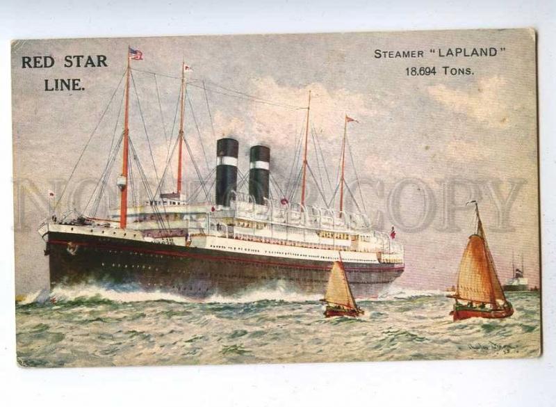 190514 RED STAR LINE ship LAPLAND Vintage postcard