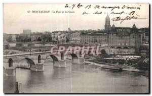 Old Postcard Montauban Bridge and Quays