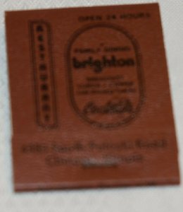 Brighton Restaurant Chicago Illinois Brown 20 Strike Matchbook