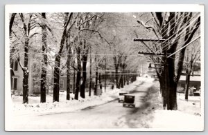 Fultonville NY Winter On Maine Street RPPC Donaldson Photo Postcard Y26