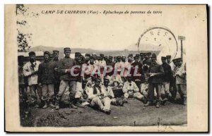 Old Postcard Army Camp Chibron Potato Peeling