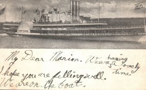 Vintage Postcard 1907 S.S. Steamer Ship Hudson River Dayline New York N.Y.