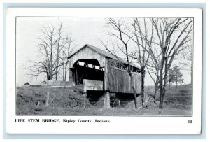 c1940s Pipe Stem Bridge Ripley County Indiana IN Vintage Unposted Postcard