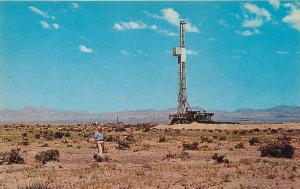 RAILROAD VALLEY, NV Nevada    OIL RIG   70 Miles South of Ely  c50s Postcard