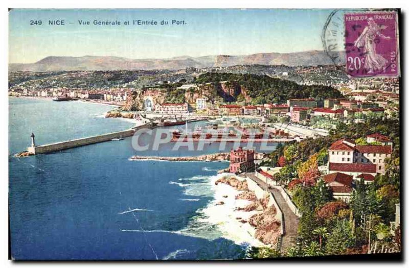 Nice Old Postcard General view and the Port of Entry